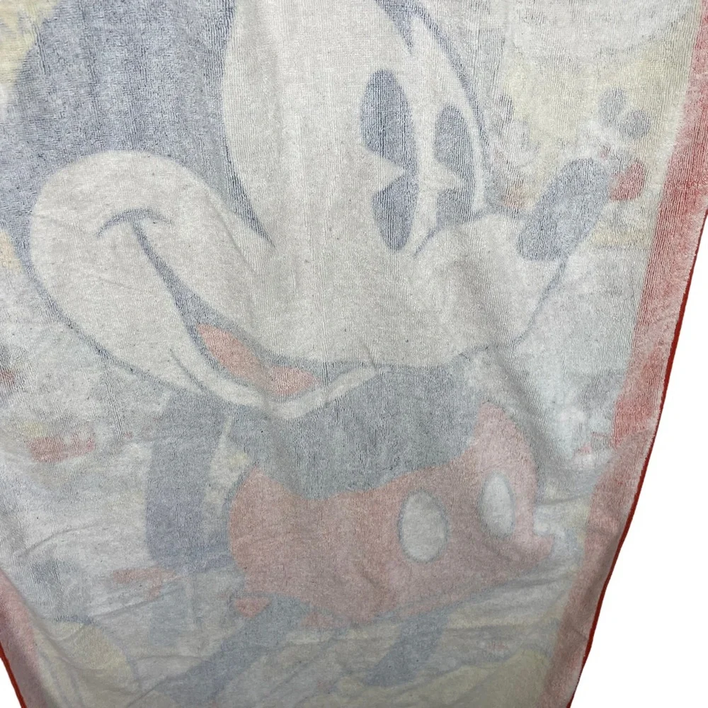 Vintage Disney Mickey Mouse Cartoon Beach Towel Minnie Goofy Donald Duck 40”x56”